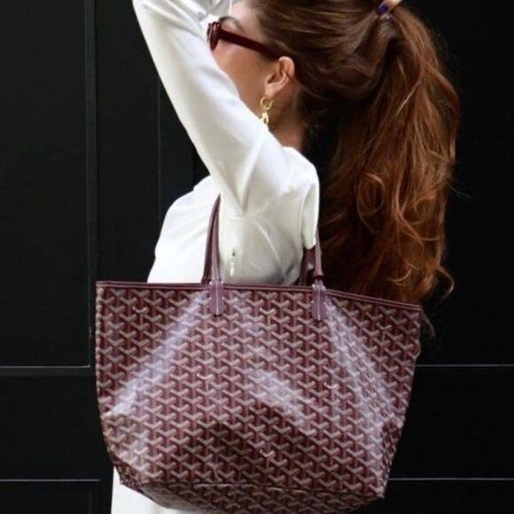 💎✨BEAUTIFUL✨💎Authentic Saint Louis GOYARD PM Canvas Leather Red Shoulderbag - Picture 1 of 8